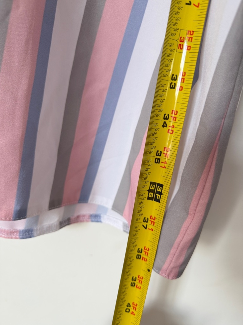Striped Cold-Shoulder Midi Dress in Pink, Blue, Gray & White - Picture 4 of 7